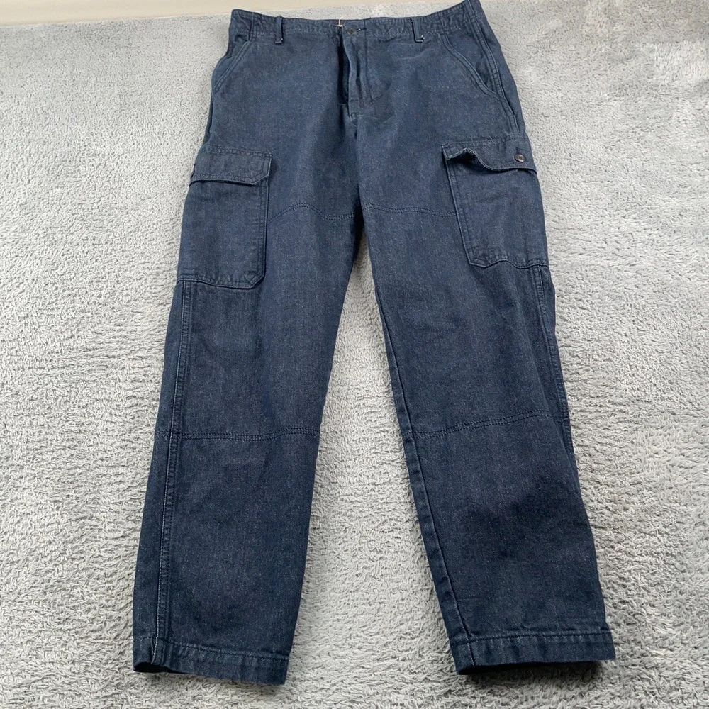Banana Republic Jeans Mens 34x34 Blue Cargo Tapered Surplus Preppy Navy Utility